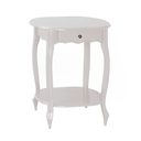 Ver imagem 2 de Mesa de Apoio Oval Clássica Decorativa de Madeira com Pés Luiz Xv - Branco Laca