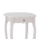 Ver imagem 3 de Mesa de Apoio Oval Clássica Decorativa de Madeira com Pés Luiz Xv - Branco Laca