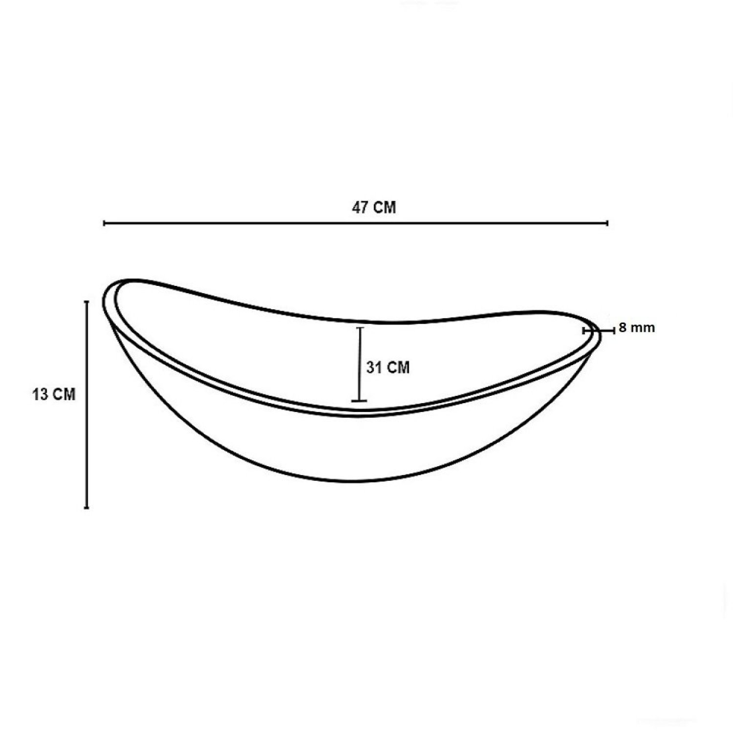 Kit Cuba Vidro Oval 47cm Torneira e Válvula - 5