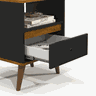 Kit 2 Mesas de Cabeceira Quarto Apoio Lateral Cama Box Casal Estilo Retrô Ted 1 Gaveta - Preto - 5
