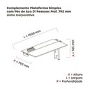Ver imagem 3 de Complemento de Plataforma Corporativa 150x792 CPLPSC150 150cm Industrial Preto