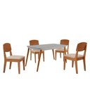 Ver imagem 2 de Mesa de Jantar Copper 120cm Tampo MDF Vidro 4 Cad Copper Veludo Creme/Off/Naturale/Serig Off