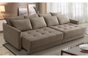 Ver imagem 1 de Sofá Cama Retrátil e Reclinável 2,50m com Molas Carol Veludo Cappuccino Adonai Estofados