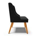 Ver imagem 6 de Kit 6 Cadeiras Estofadas para Sala de Jantar Pés Palito Lia Suede Preto - Ibiza