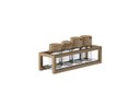 Ver imagem 1 de Galheteiro Dourado 4 Vidros - Linha Frame