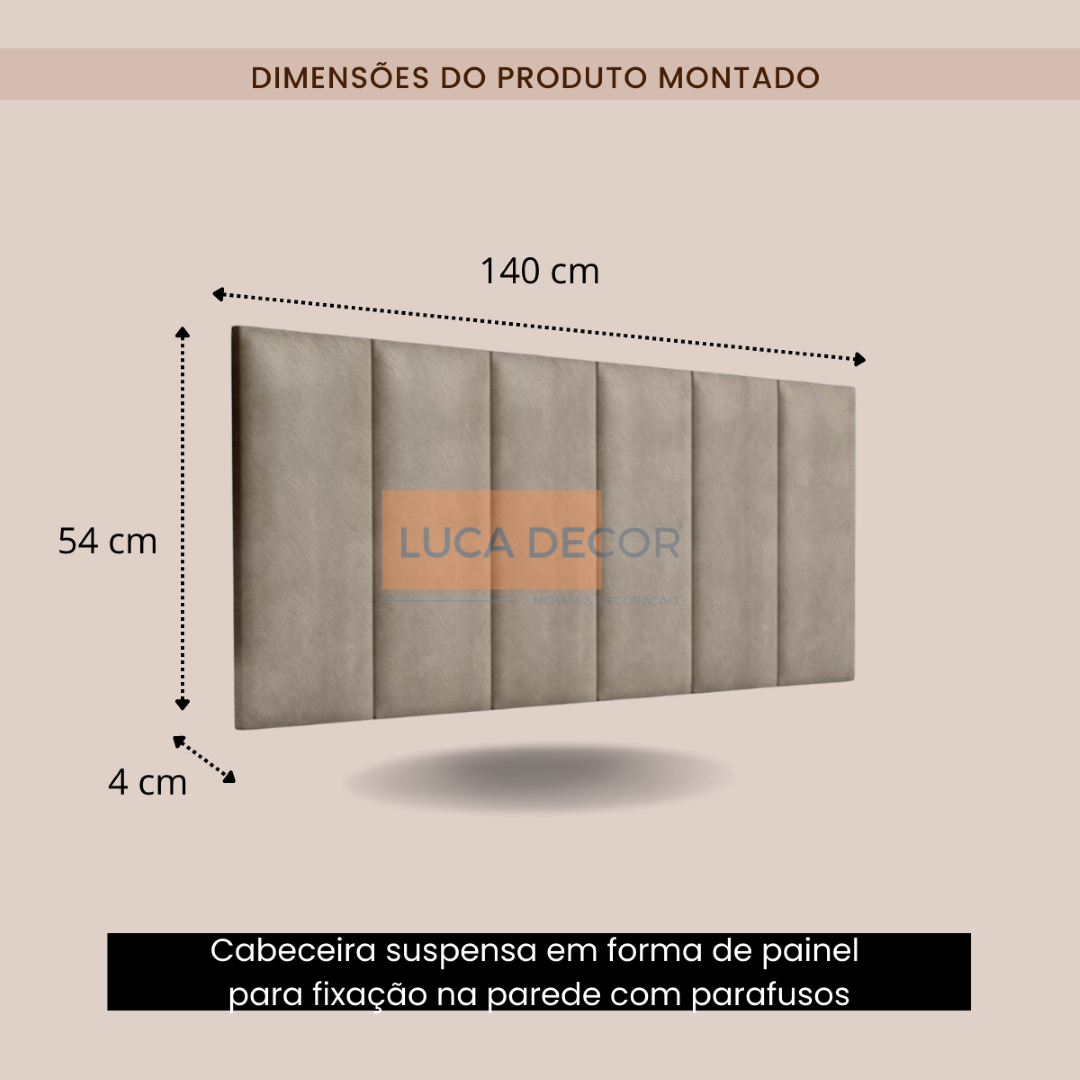 Cabeceira Para Cama Casal Box Estofada Suspensa Várias Cores:Suede Cinza - 4