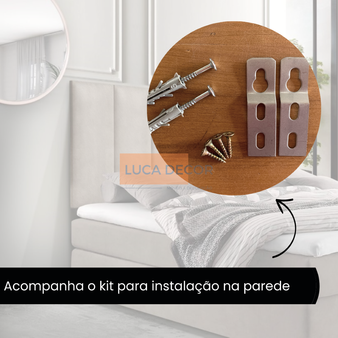 Cabeceira Para Cama Casal Box Estofada Suspensa Várias Cores:Suede Cinza - 6