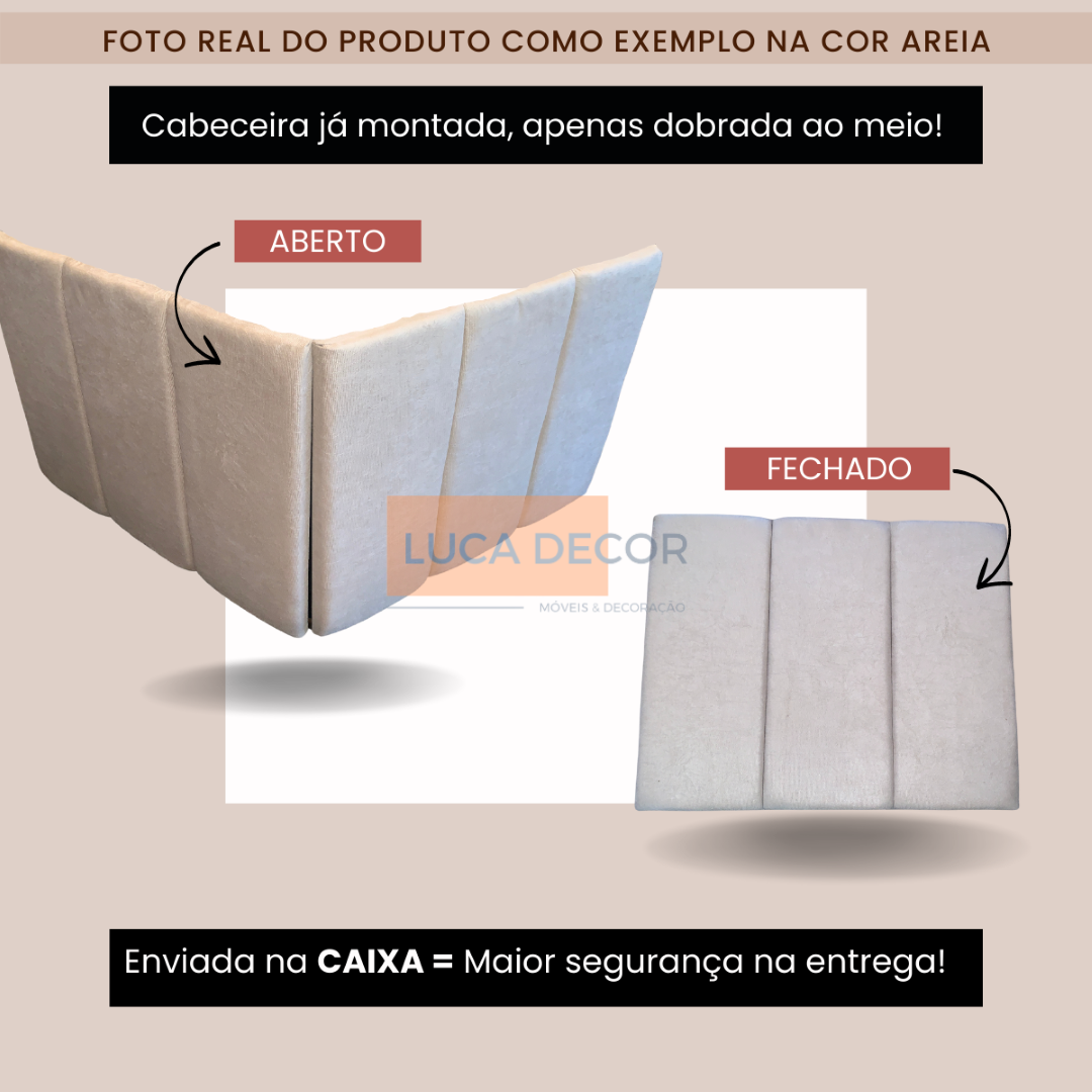 Cabeceira Para Cama Casal Box Estofada Suspensa Várias Cores:Suede Cinza - 5