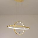 Ver imagem 2 de Luminaria Lustre 2 Aneis Arco Planeta Luxo Diamante Infinito Sala Quarto Design Moderno Ca