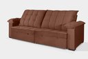 Ver imagem 3 de Sofá Retrátil e Reclinável 2,30m Canadá Estilo Estofados - Suede Veludo Cor "terracota"