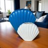 Kit 2 Vasos Concha Shell Azul Marinho e Branco em Cerâmica - 1