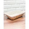 Cesto de Pão Retangular Tecido Natural - 28cm - Flor - 2