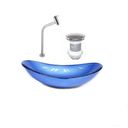 Ver imagem 2 de Kit Cuba Vidro Oval 47cm Torneira e Válvula