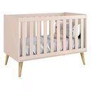 Ver imagem 4 de Dormitório Theo 3 Portas e Cômoda 3 Gavetas Rosa com Pés Madeira Natural - Reller Móveis Rosa