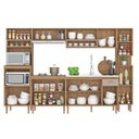 Ver imagem 3 de Cozinha Completa Modulada 6 Peças sem Tampo Marti Yescasa Mel/Cinza