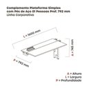 Ver imagem 3 de Complemento de Plataforma Corporativa 160x792 CPLPSC160 160cm Industrial Walnut e Preto Marrom