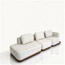 Ver imagem 5 de Sofá 3 Lugares Elegante Confortavel Modulado Premiun Luxuoso Sala Quarto Recepção Boucle Bege Courin