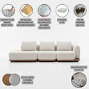 Ver imagem 3 de Sofá 3 Lugares Elegante Confortavel Modulado Premiun Luxuoso Sala Quarto Recepção Boucle Bege Courin