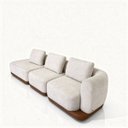 Ver imagem 2 de Sofá 3 Lugares Elegante Confortavel Modulado Premiun Luxuoso Sala Quarto Recepção Boucle Bege Courin