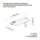 Ver imagem 3 de Complemento de Plataforma Corporativa 160x792 CPLPSC160 160cm Industrial Walnut e Cinza Marrom