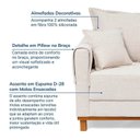 Ver imagem 7 de Conjunto Sofá Living 2 Lugares 180cm com Puff Linho Ananda CabeCasa MadeiraOriginals Bege/Creme