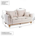 Ver imagem 3 de Conjunto Sofá Living 2 Lugares 180cm com Puff Linho Ananda CabeCasa MadeiraOriginals Bege/Creme