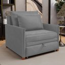 Ver imagem 2 de Poltrona Retrátil Cama Solteiro 2 em 1 Zia Confortável e Funcional Veludo Cinza - Desk Design