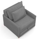 Ver imagem 7 de Poltrona Retrátil Cama Solteiro 2 em 1 Zia Confortável e Funcional Veludo Cinza - Desk Design
