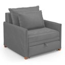 Ver imagem 6 de Poltrona Retrátil Cama Solteiro 2 em 1 Zia Confortável e Funcional Veludo Cinza - Desk Design