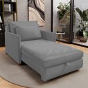 Ver imagem 4 de Poltrona Retrátil Cama Solteiro 2 em 1 Zia Confortável e Funcional Veludo Cinza - Desk Design