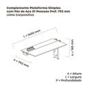 Ver imagem 3 de Complemento de Plataforma Corporativa 160x792 CPLPSC160 160cm Industrial Noce Naturalle e Grafito Bege/Marromle