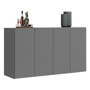 Aparador Buffet 4 Portas Suspenso Veneza Multimóveis V3594 Grafite