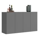 Ver imagem 2 de Aparador Buffet 4 Portas Suspenso Veneza Multimóveis V3594 Grafite