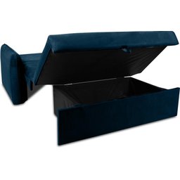 Sofá Cama para Sala de Estar Zaia com Baú Veludo Matrix - Azul - 4