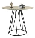 Ver imagem 1 de Mesa de Jantar Rubi Off White com Base de Metal Preta 1,20m