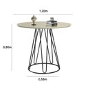 Ver imagem 5 de Mesa de Jantar Rubi Off White com Base de Metal Preta 1,20m