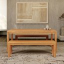 Ver imagem 4 de Mesa de Jantar 6 Lugares 180cm com 02 Bancos de Madeira Maciça Dunia F06 Rústico Claro - Lyam Decor