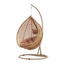 Ver imagem 2 de Cadeira de Balanço Marrom Suspensa com Suporte e Almofadas