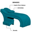 Ver imagem 3 de Maca Estofada Estética Botonê 70 Cm Sobrancelha Cilios Cor:turquesa