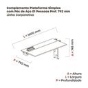 Ver imagem 3 de Complemento de Plataforma Corporativa 160x792 CPLPSC160 160cm Industrial Noce Naturalle e Preto Marrom/Marromle