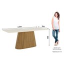 Ver imagem 2 de Mesa de Jantar Olivia 200 Cm Canto Arredondado com Vidro Nature Off White – Henn