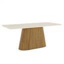Ver imagem 1 de Mesa de Jantar Olivia 200 Cm Canto Arredondado com Vidro Nature Off White – Henn