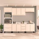 Ver imagem 1 de Armário de Cozinha Modulada Completa 5 Peças 270cm com Tampo 100% Mdf Amara Politorno Móveis