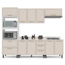 Ver imagem 3 de Armário de Cozinha Modulada Completa 5 Peças 270cm com Tampo 100% Mdf Amara Politorno Móveis