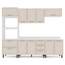 Ver imagem 4 de Armário de Cozinha Modulada Completa 5 Peças 270cm com Tampo 100% Mdf Amara Politorno Móveis