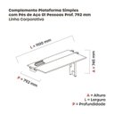 Ver imagem 3 de Complemento da Mesa Plataforma para Coworking 110x792 CPLPSC110 110cm Industrial Preto e Grafito