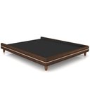 Ver imagem 1 de Cama Casal Base Box Pés Madeira 140cm Suném P05 Couríssimo Marrom - Lyam Decor