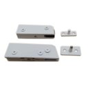 Ver imagem 1 de Kit dobradiças + pivôs para porta pivotante de vidro temperado blindex - Branco