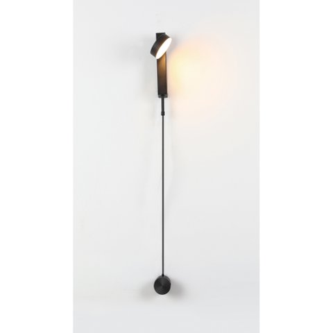 Arandela Moderna Preta 107cm Led 7W 3200K Bivolt PARIS LUZ