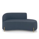 Ver imagem 5 de Sofá 3 Lugares Orgânico 180cm Pé Dourado Morgan Suede Azul Mar D03 - D’Rossi